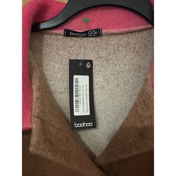 Boohoo Womens Plus Ombre Shacket Pink, US14 NWT - Picture 3 of 4